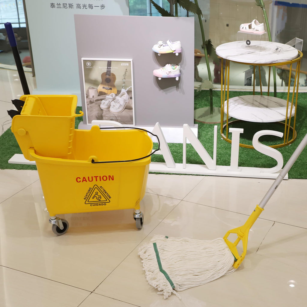 Commercial Mop Bucket with Side Press Wringer on Wheels T2349