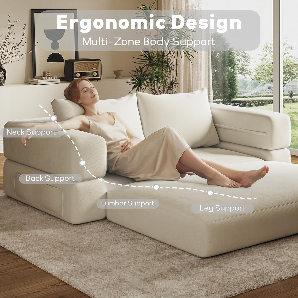 75'' Convertible Sofa Bed Queen W637998