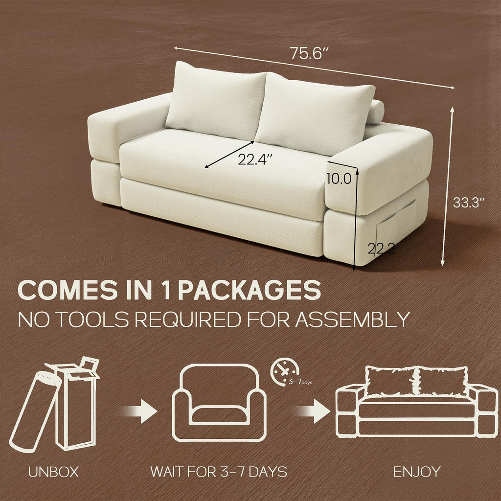 75'' Convertible Sofa Bed Queen W637998
