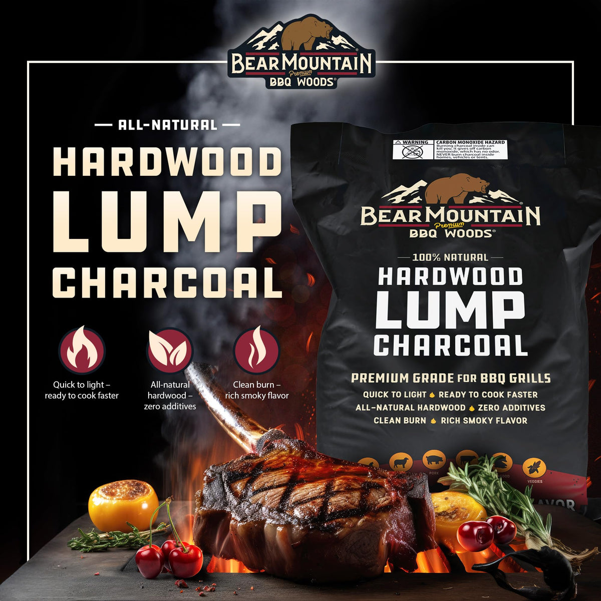 2 Pack Hardwood Lump Charcoal 8.8 Pounds Z6369
