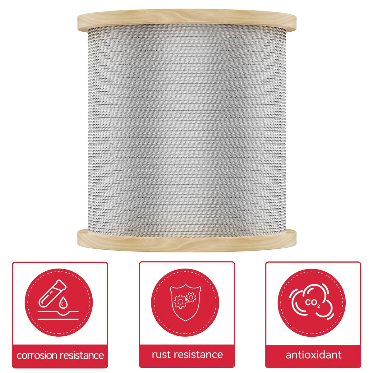 1/8 T316 Stainless Steel Cable 7x7 Strands W541