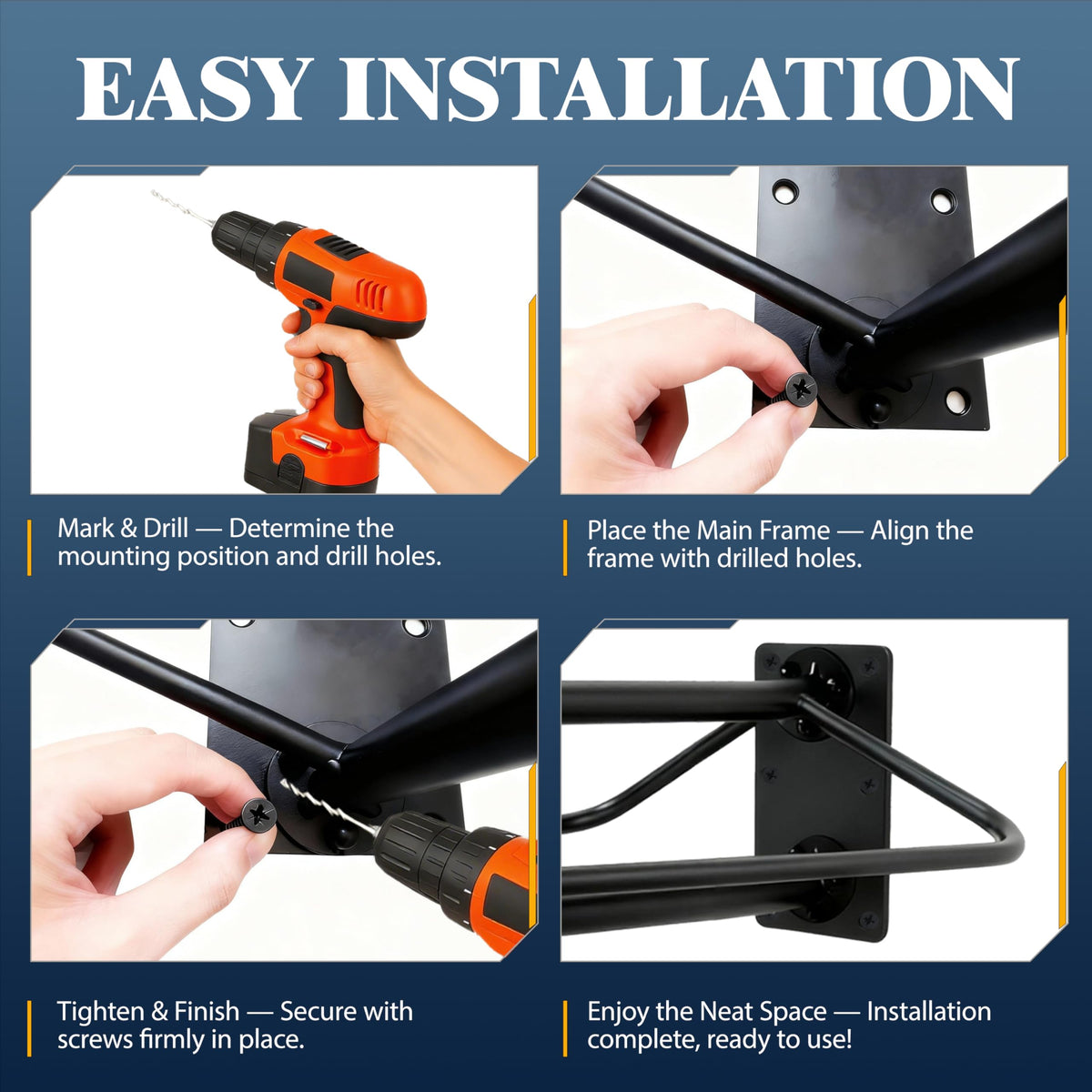 Wall Mount Metal Saddle Rack with Pad Bar Y64787