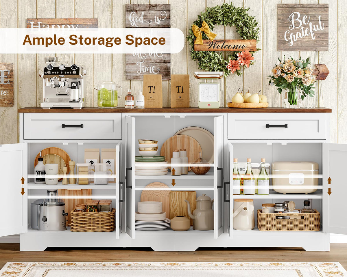 White Buffet Cabinet with Storage D120836