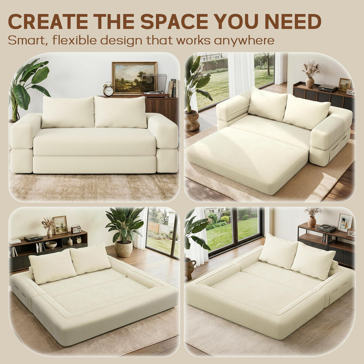 75'' Convertible Sofa Bed Queen W637998