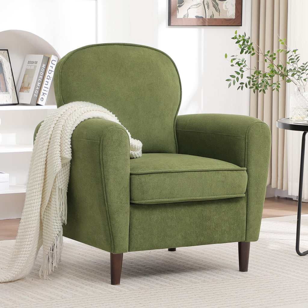 Green Mid Century Modern Upholstered Accent Chair Set of 2 R648