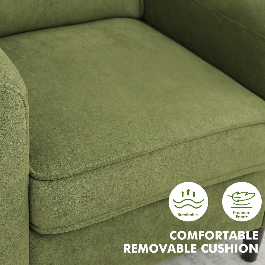 Green Mid Century Modern Upholstered Accent Chair Set of 2 R648
