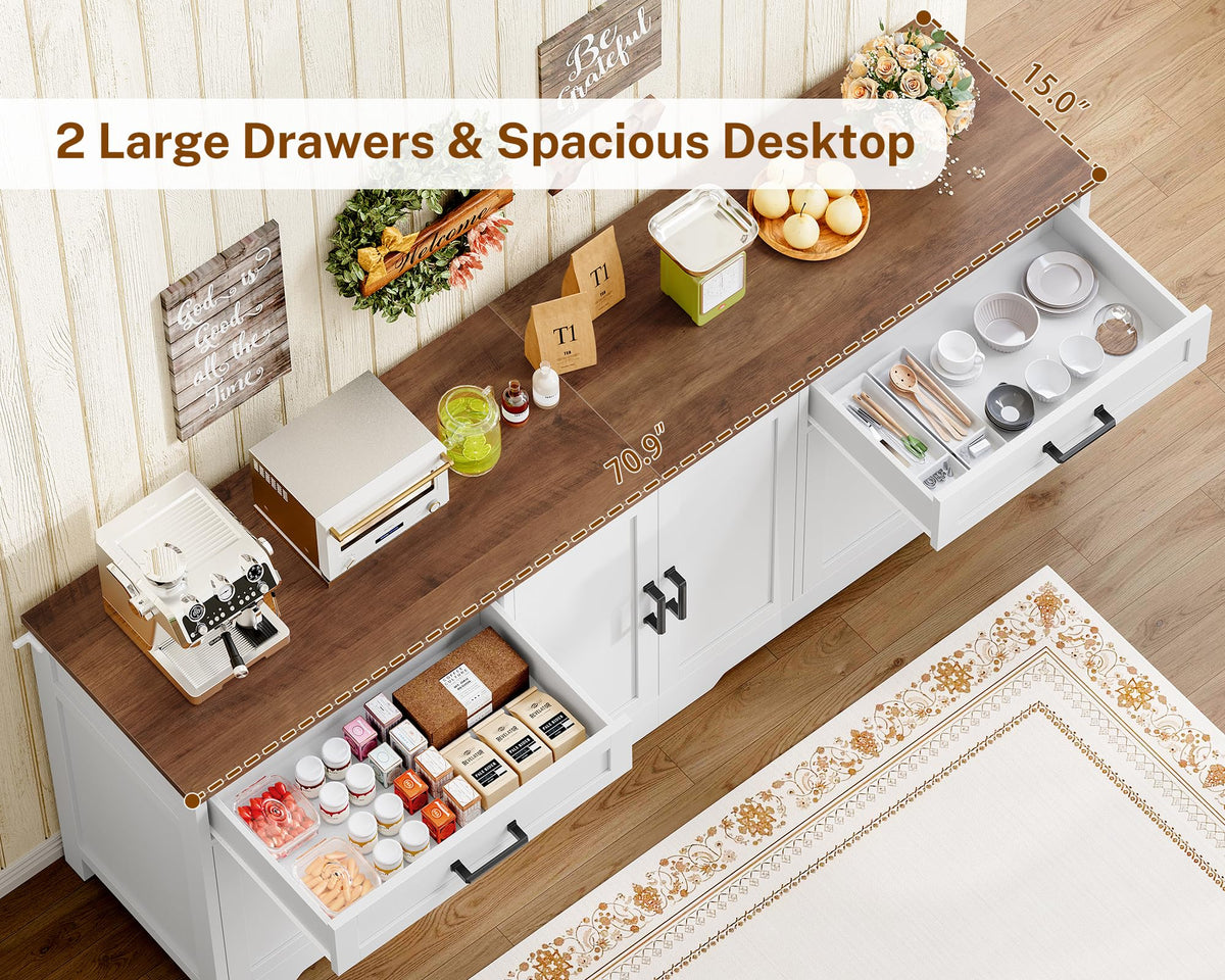 White Buffet Cabinet with Storage D120836