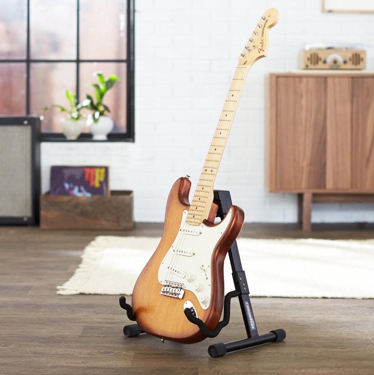 Adjustable Folding Guitar Stand with Padded Foam, Black O4885