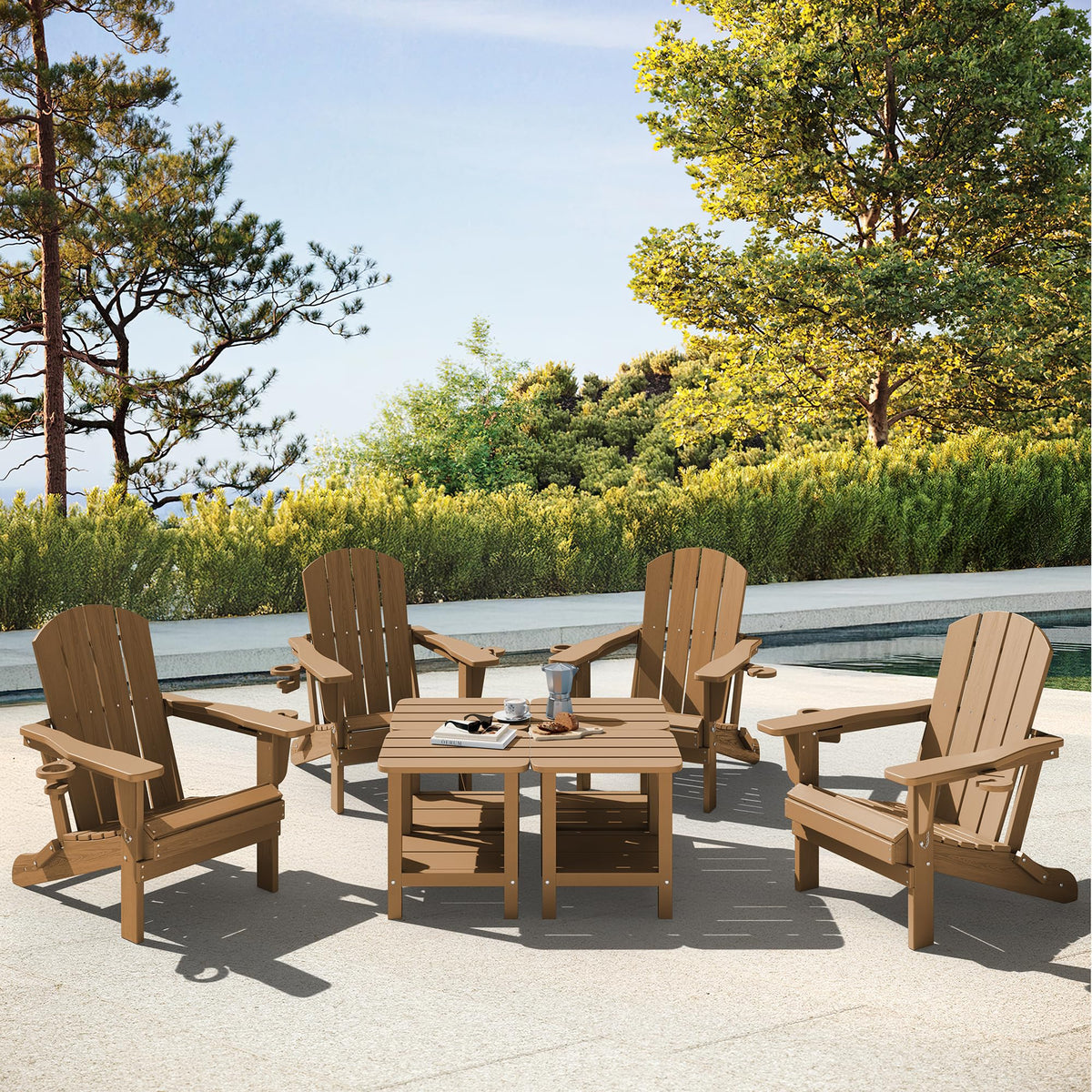 Brown Set of 2 Rectangular End Table Q132