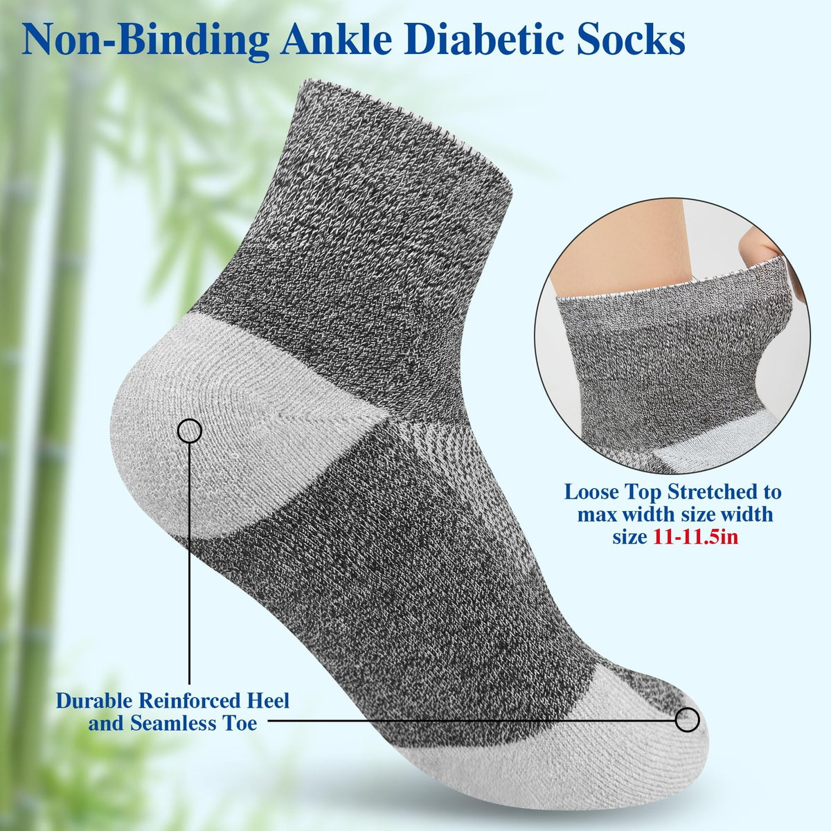Diabetic Socks for Men, 10 Pairs Ankle & Low Cut Size 9-15 W25468