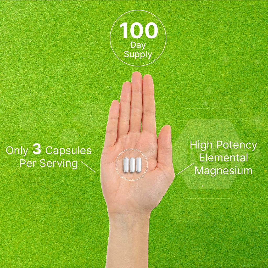Magnesium Glycinate 400mg, 300 Capsules T142